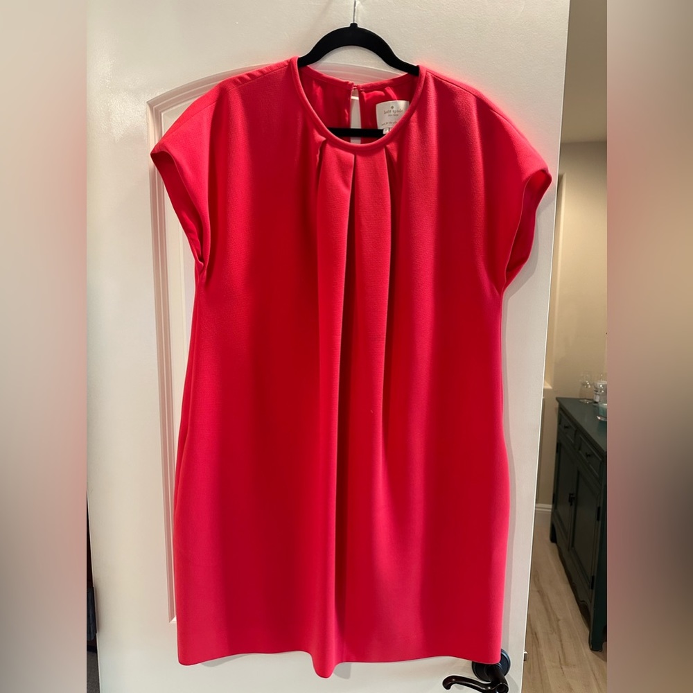 Kate Spade, hot pink short sleeve dress with pockets.